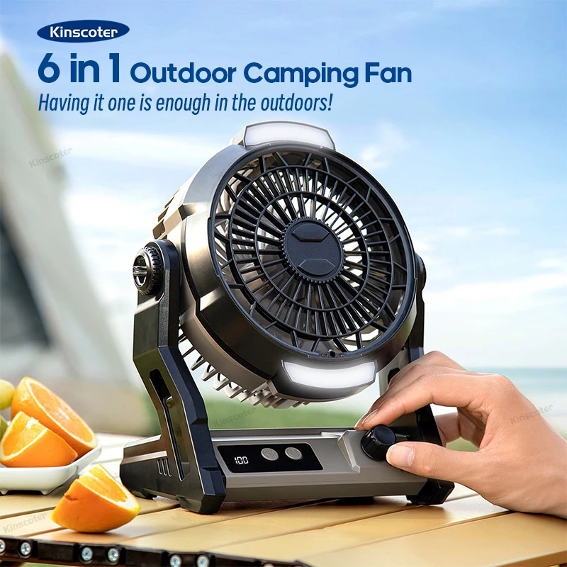 KINSCOTER New Outdoor Camping Fan 10000mAh Desk Fan Ceiling Fan Multifunctional Air Circulator Fan LED Lighting Power Bank Timer
KINSCOTER New Outdoor Camping Fan 10000mAh Desk Fan Ceiling Fan Multifunctional Air Circulator Fan LED Lighting Power Bank Timer