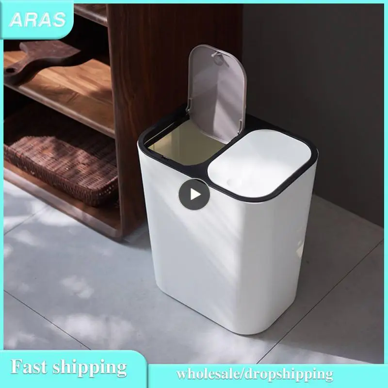 

Fashionable Garbage Bin New Divided Trash Bin Durable Thickened Press Type Garbage Bin Garbage Storage Tools Trash Can With Lid