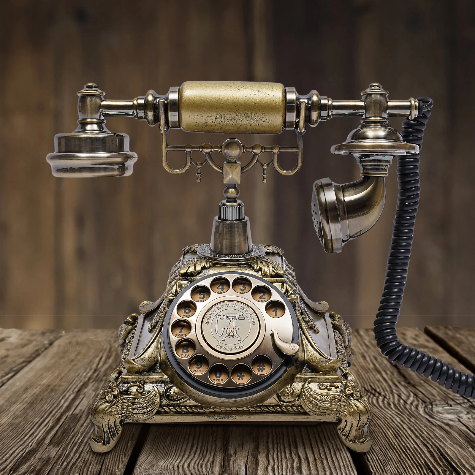 

Desk Vintage Style Rotary Telephone Old Fashioned Rotary Dial Phone Gold Antique Telephone Desk Phone Home