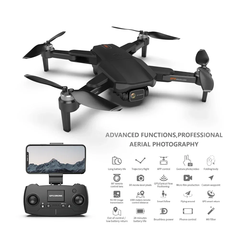 6K HD Dual Camera with GPS 5G WIFI Wide Angle FPV Real-time Transmission RC Distance 2km Professional Drone
6K HD Dual Camera with GPS 5G WIFI Wide Angle FPV Real-time Transmission RC Distance 2km Professional Drone