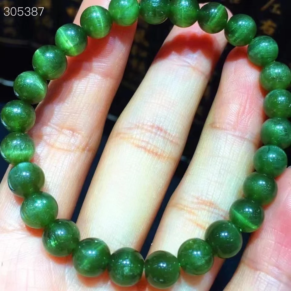 

Настоящий натуральный зеленый апатит, Кристалл для женщин и мужчин, браслет 7 мм, прозрачные круглые бусины, вибрационный зеленый Апатит кошачий глаз, драгоценный камень AAAAAA