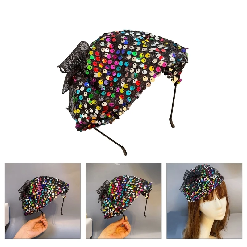 B36D Vintage Sequins Headband for Ladies Taking Photo Yarn Hat Decors Hairband 1920s French Hairband for Woman Girls
B36D Vintage Sequins Headband for Ladies Taking Photo Yarn Hat Decors Hairband 1920s French Hairband for Woman Girls