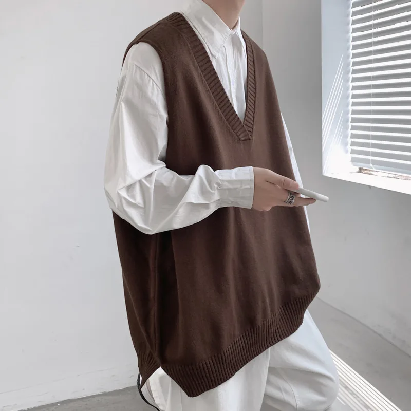 Fashion Vest Retro Knitted Sweater Loose Clothes Men's Autumn Korean Men Mens Casual Pullover Knitting Wild Sweaters
Fashion Vest Retro Knitted Sweater Loose Clothes Men's Autumn Korean Men Mens Casual Pullover Knitting Wild Sweaters