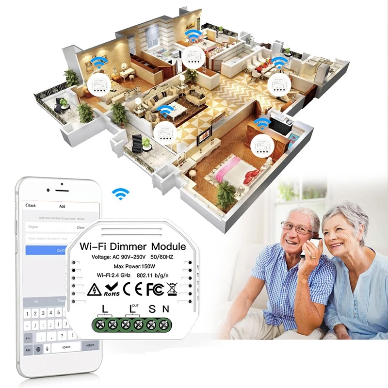 Умный мини-модуль WLAN 1 Gang для диммируемой светодиодной лампы Smart Life / Tuya App, совместим с Alexa Echo и Google Home
Умный мини-модуль WLAN 1 Gang для диммируемой светодиодной лампы Smart Life / Tuya App, совместим с Alexa Echo и Google Home