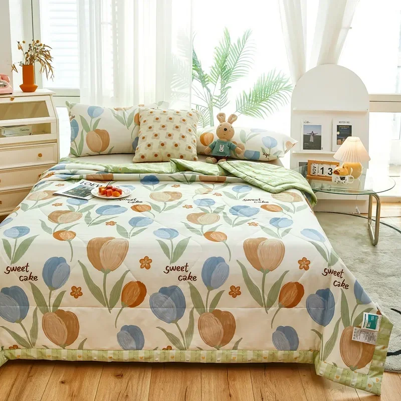 Cute Cotton Summer Quilt Floral Cartoon Double Side Air-conditioning Cool Comforter Breathable Blanket Kids Adult Thin Bed Cover
Cute Cotton Summer Quilt Floral Cartoon Double Side Air-conditioning Cool Comforter Breathable Blanket Kids Adult Thin Bed Cover