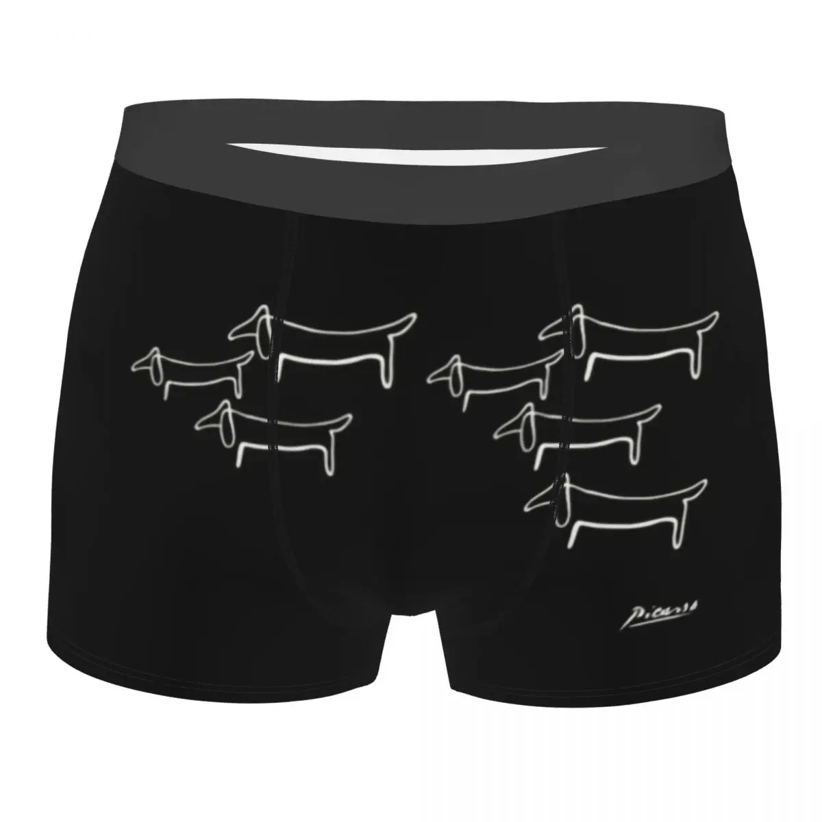 

Sexy Pablo Picasso Line Art Dachshund Boxers Shorts Panties Men's Underpants Stretch Wild Wiener Dog Briefs Underwear