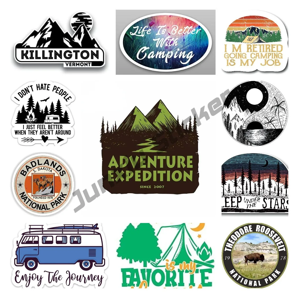 Camping Mountain Adventure Logo Outdoor Enjoy The Journey Sticker Life is Better with Camping Nature Hiking Surfboard Decor
Camping Mountain Adventure Logo Outdoor Enjoy The Journey Sticker Life is Better with Camping Nature Hiking Surfboard Decor