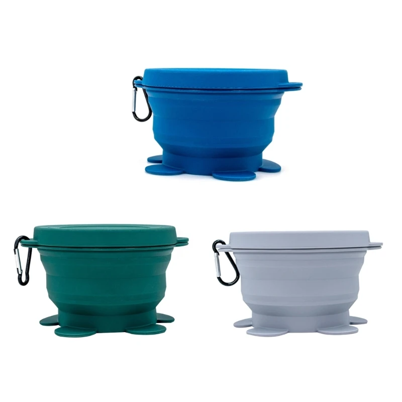 

Large Capacity Collapsible Pet Folding Silicone Bowl Outdoor Travel Portable Puppies Food Container Feeder Dish Bowl