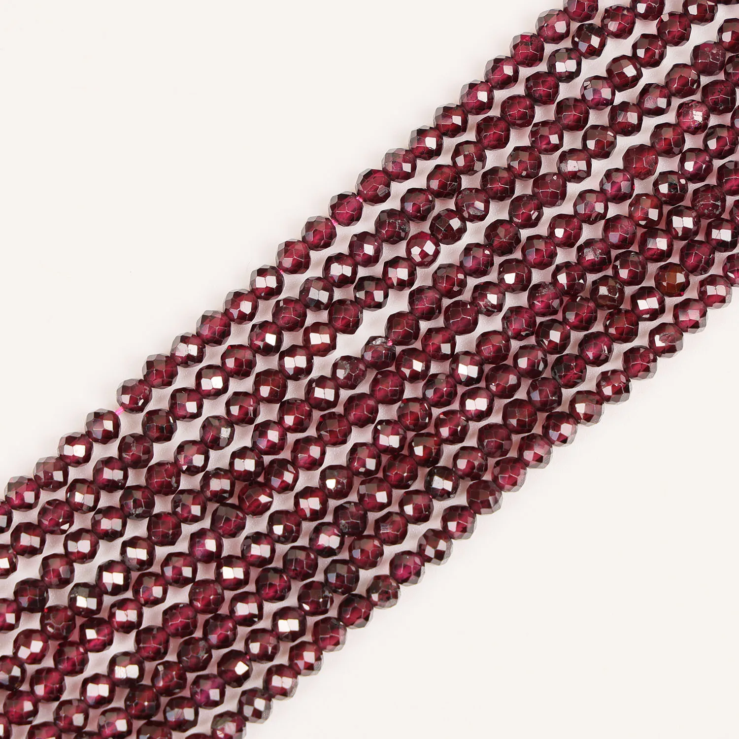 

Natural Red Garnet 2 3 4mm Round Faceted Gemstone Loose Beads Accessories for DIY Jewelry Necklace Bracelet Earring Making