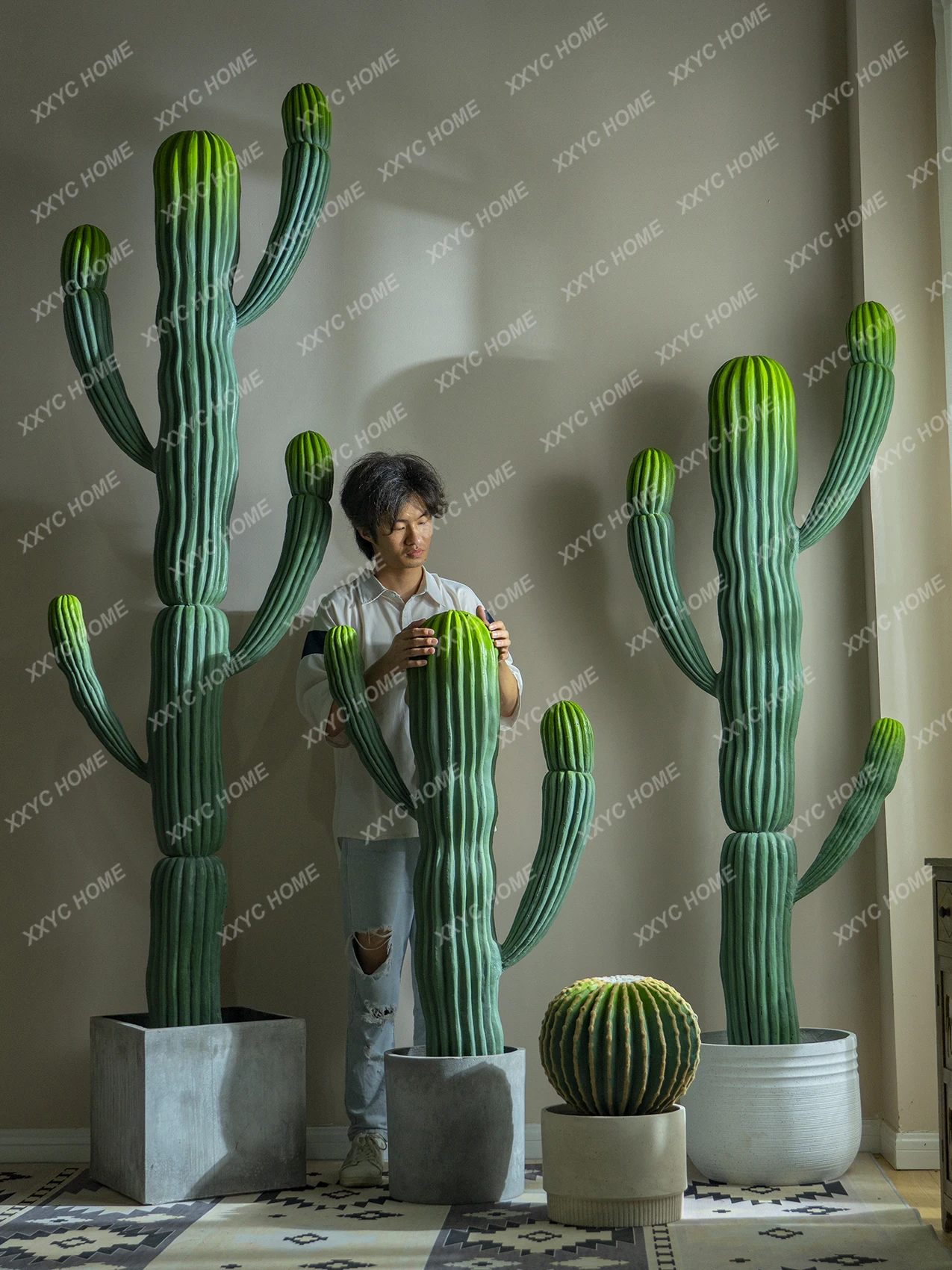 

Large Artificial Green Cactus Cactus Artifical Cereus Decorative Hylocereus Undatus Fake Trees Plant LandscapingBonsai Ornaments