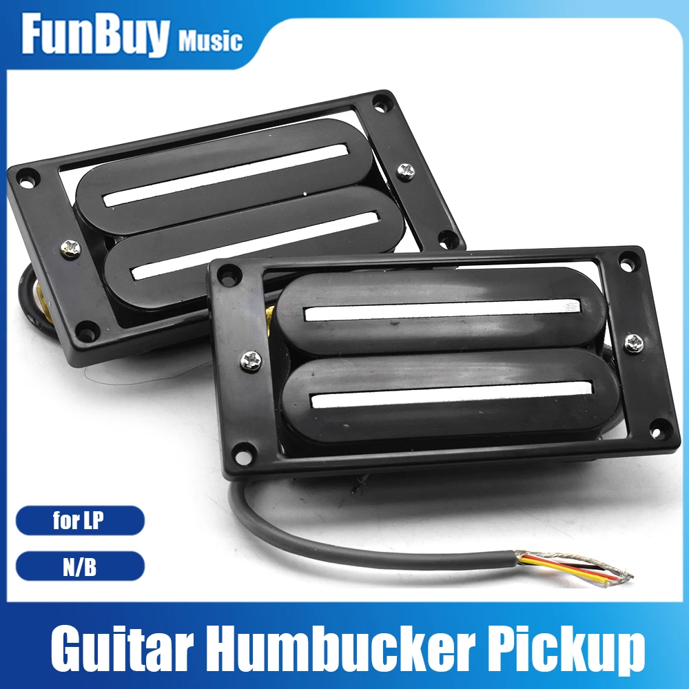 

Dual Blade Hot Rail Electric Guitar Humbucker Pickup Ceramic 4-Wires Guitar Parts Black