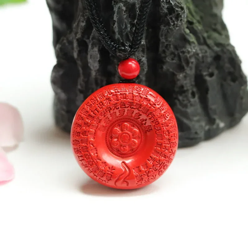 

Cinnabar Incantation Pendant Natural Carved Gemstone Red Men Gifts for Women Necklace Energy Gemstones Pendants Man Jewelry