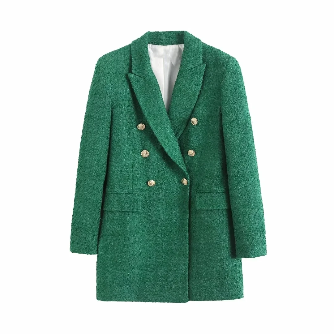 Green Long Tweed Women's Coat Chic Elegant Double Breasted Jacket Blazers New In Outerwears Suit Classic Fashion Basic Vintage
Green Long Tweed Women's Coat Chic Elegant Double Breasted Jacket Blazers New In Outerwears Suit Classic Fashion Basic Vintage
