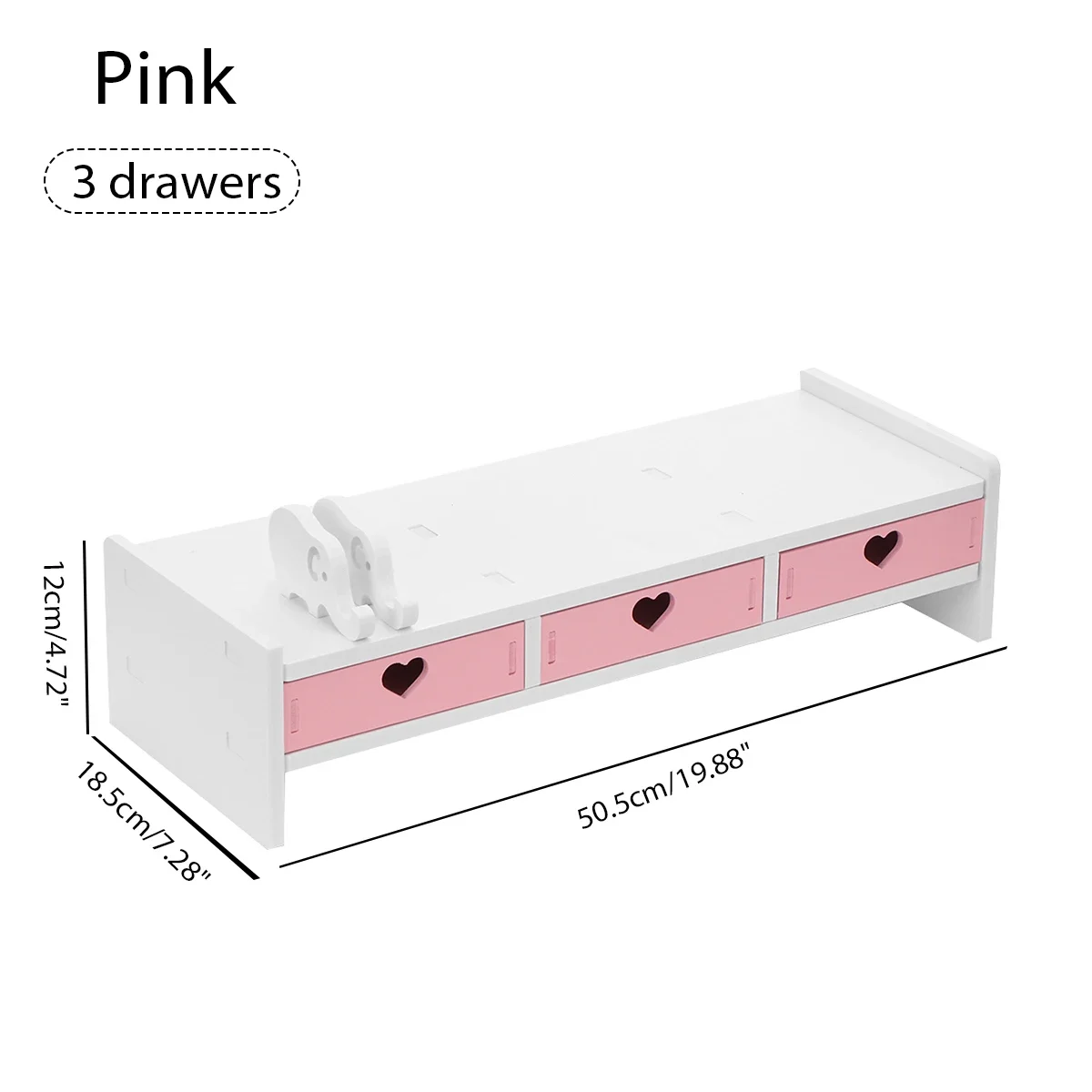 

Monitor Stand Home Laptop Riser Desktop Computer PVC 3 Drawer Holder PC Screen Support Desk Organizer Escritorio