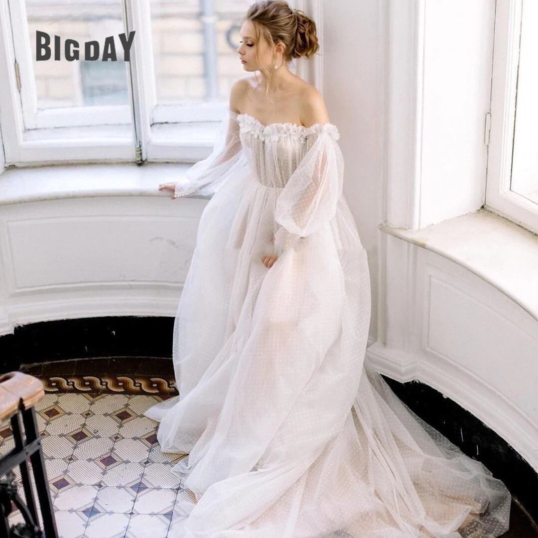 Exquisite Wedding Dress For Woman 2024 Strapless Off the Shoulder Bride Gowns Tulle Sweep Train Lace Appliques Vestido de Novia
Exquisite Wedding Dress For Woman 2024 Strapless Off the Shoulder Bride Gowns Tulle Sweep Train Lace Appliques Vestido de Novia