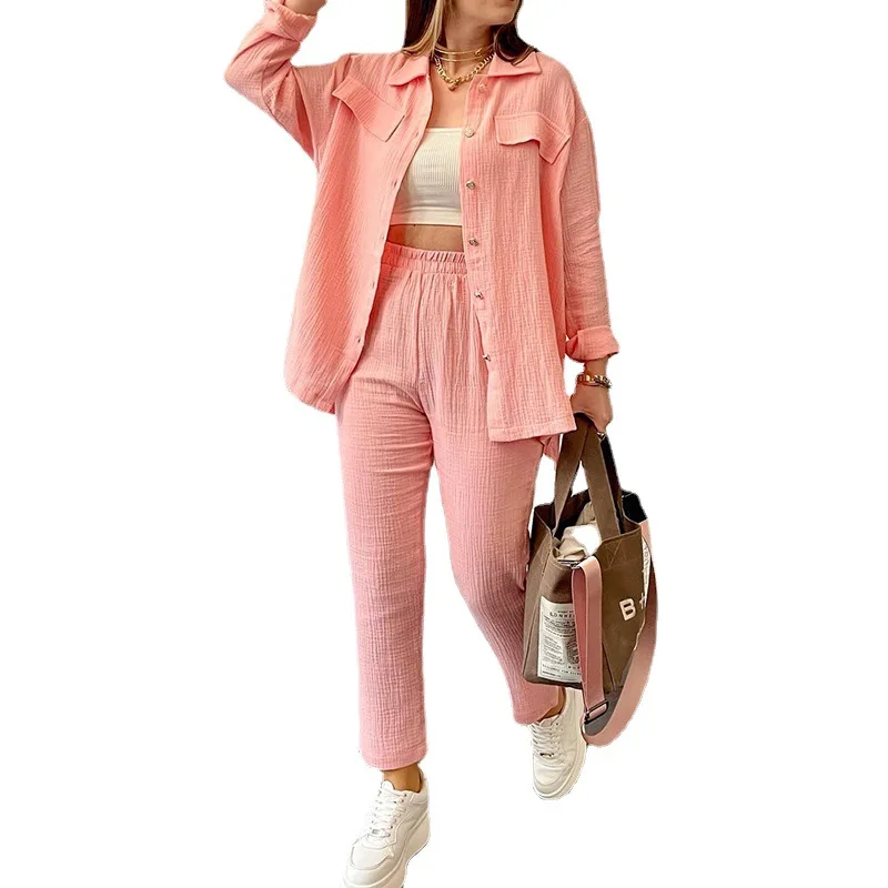 QIWN Oversized women's 2023 summer new loose fitting long sleeved shirt cropped pants casual sports set
QIWN Oversized women's 2023 summer new loose fitting long sleeved shirt cropped pants casual sports set