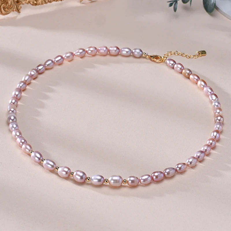 6-7mm Rice Shape Freshwater White Pink Purple Mixed Color Pearl Necklace 925 Sterling Silver Jewelry for Women Girls 8 Mallzona Sb60d6eb86d4642e78662e7c16312621a5 6-7mm Rice Shape Freshwater White Pink Purple Mixed Color Pearl Necklace 925 Sterling Silver Jewelry for Women Girls Mallzona