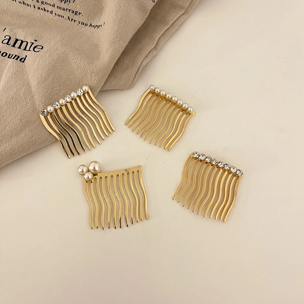 Girls Fashion Handmade Gold Color Hair Ornaments Hair Accessories Metal Comb Pearl Hairpin Hair Clips Rhinestone
Girls Fashion Handmade Gold Color Hair Ornaments Hair Accessories Metal Comb Pearl Hairpin Hair Clips Rhinestone