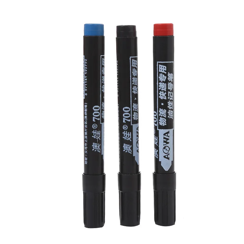 

Permanent Paint Marker Pen Oily Waterproof Black Pen for Tyre Markers Quick Drying Signature Pen Stationery Supplies 5pcs
