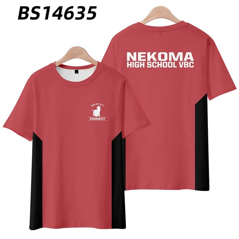 

Haikyuu!!! Team Uniform 3D Printing T-shirt Summer Fashion Round Neck Short Sleeve Popular Japanese Anime Cosplay Streetwear