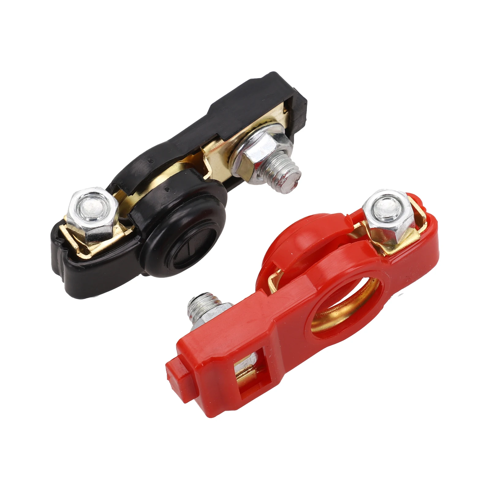 

2pcs Car Battery Terminal Connector Positive Negative Wire Post Clamp Auto Battery Cable Terminal Top Post Clamp Accessories