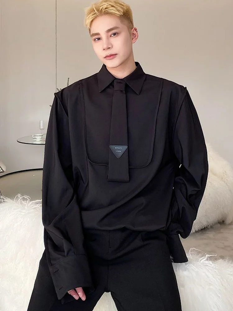 Мужская Однотонная рубашка с отложным воротником и длинным рукавом, в Корейском стиле 
Мужская Однотонная рубашка с отложным воротником и длинным рукавом, в Корейском стиле