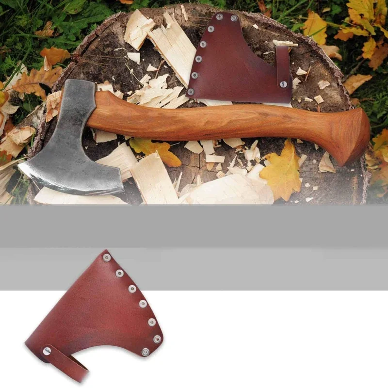 

Axe Head Cover Hatchet Head Sheath Holster Leather Axe Case Camping Blade Cover Protector NOT INCLUDING AXE Camping Accessories