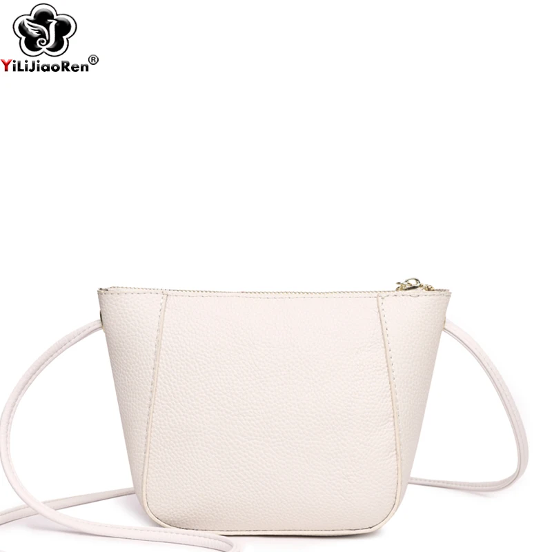 

Casual Small Shoulder Bags Women Simple Genuine Leather Crossbody Messenger Bag Ladies Solid Color Cowhide Purse and Handbag