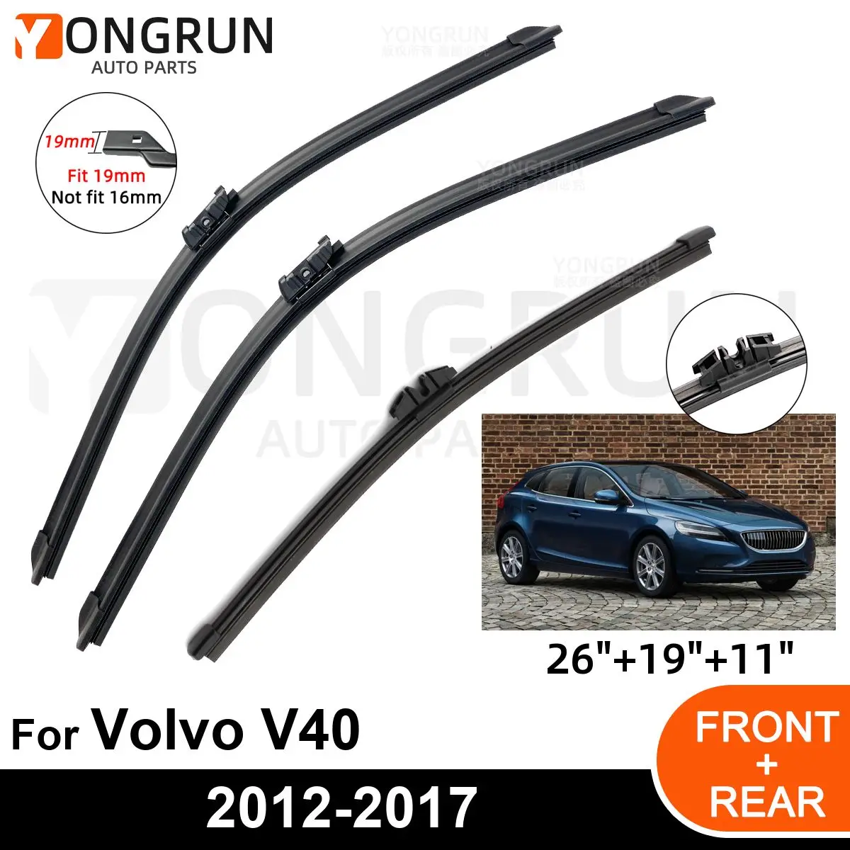 Щетка стеклоочистителя переднего и заднего стекла для Volvo V40 2012-2017, резиновые аксессуары, 3 шт.
Щетка стеклоочистителя переднего и заднего стекла для Volvo V40 2012-2017, резиновые аксессуары, 3 шт.
