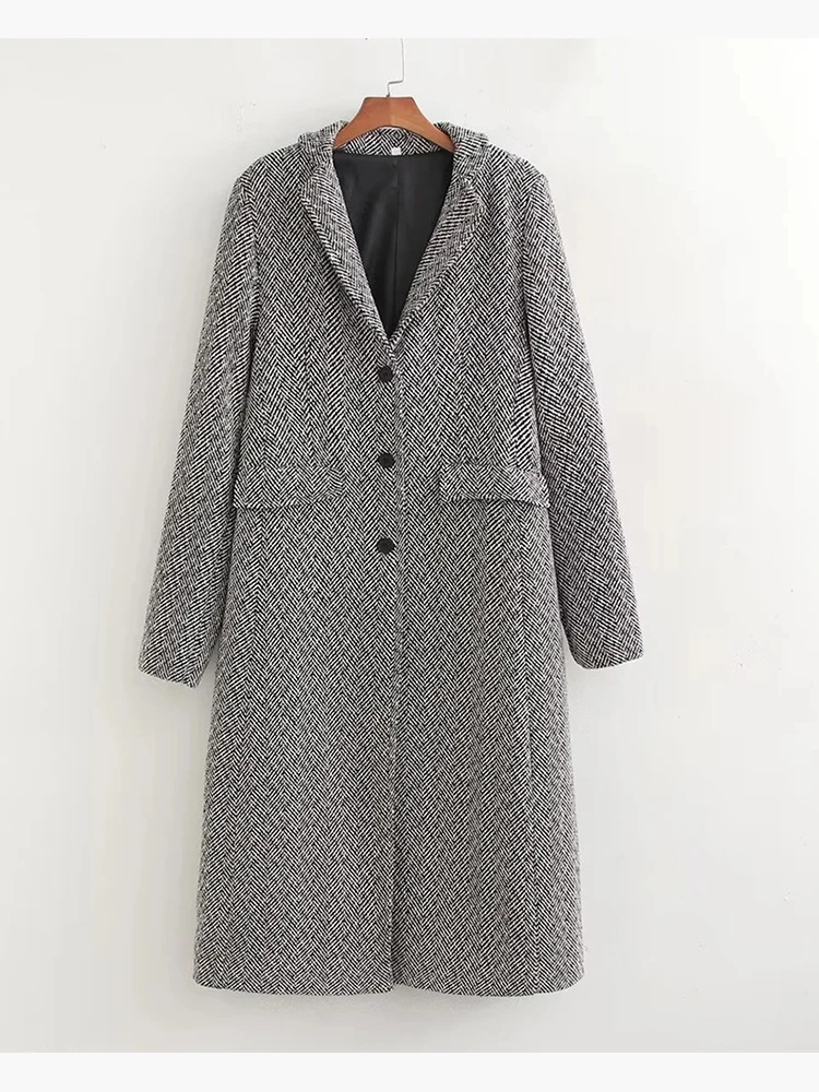 2023 Autumn Winter Fashion Textured Print Ladies Straight Long Coats Girls Casual Single Breasted Thick Woolen Jacket Outwear
2023 Autumn Winter Fashion Textured Print Ladies Straight Long Coats Girls Casual Single Breasted Thick Woolen Jacket Outwear