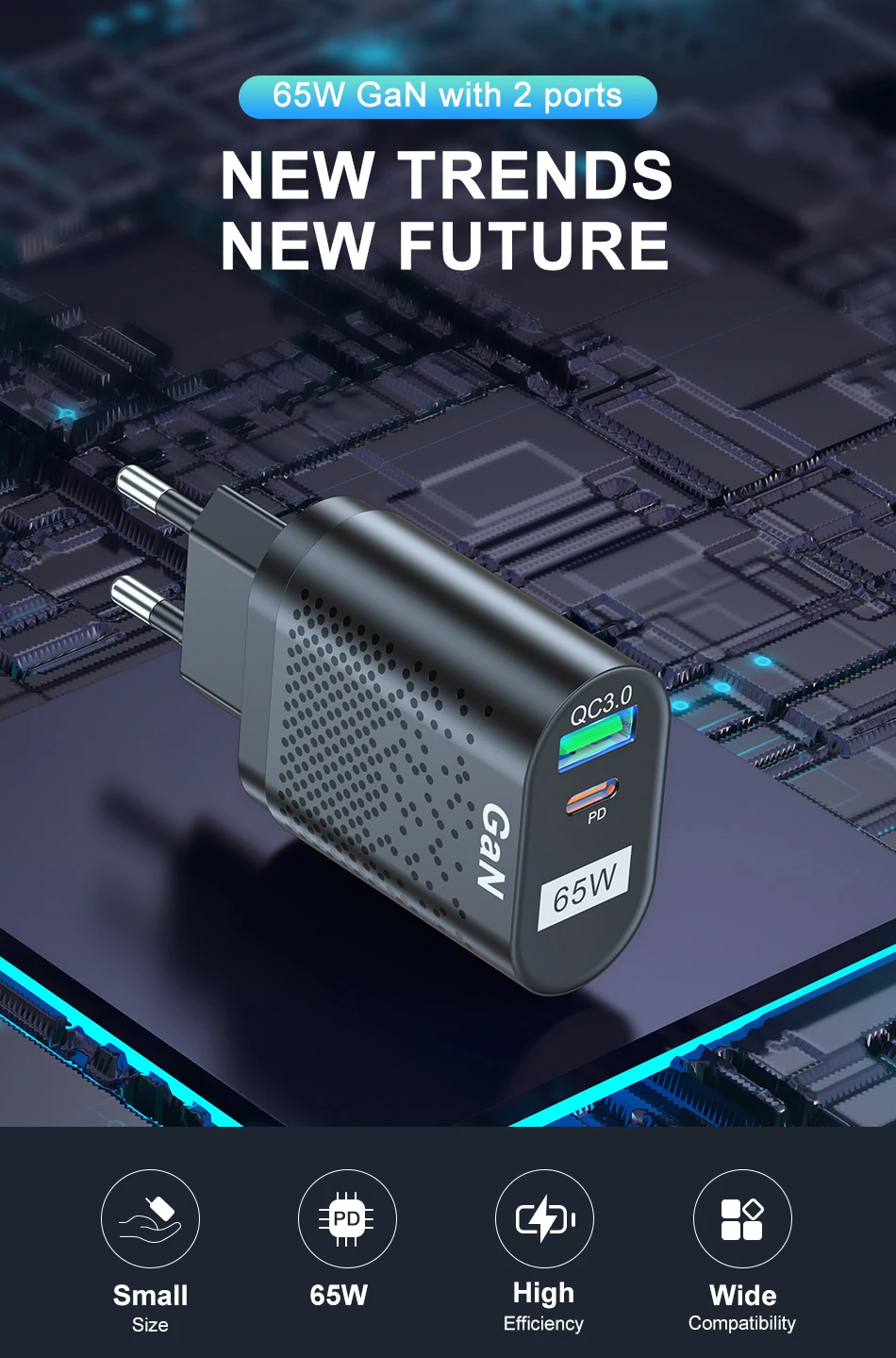 USLION 65W شاحن GaN USB C PD KR المقابس شاحن GaN سريع الشحن الهاتف نوع C للمواصفات الكورية IPhone 2 USLION 65W شاحن GaN USB C PD KR المقابس شاحن GaN سريع الشحن الهاتف نوع C للمواصفات الكورية IPhone