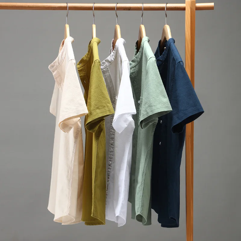 Men's Short Sleeved Shirt Summer New Retro Chinoiserie Loose Stand Shirt Casual Simple Soft Breathable Easy Care Solid Shirt 939
Men's Short Sleeved Shirt Summer New Retro Chinoiserie Loose Stand Shirt Casual Simple Soft Breathable Easy Care Solid Shirt 939