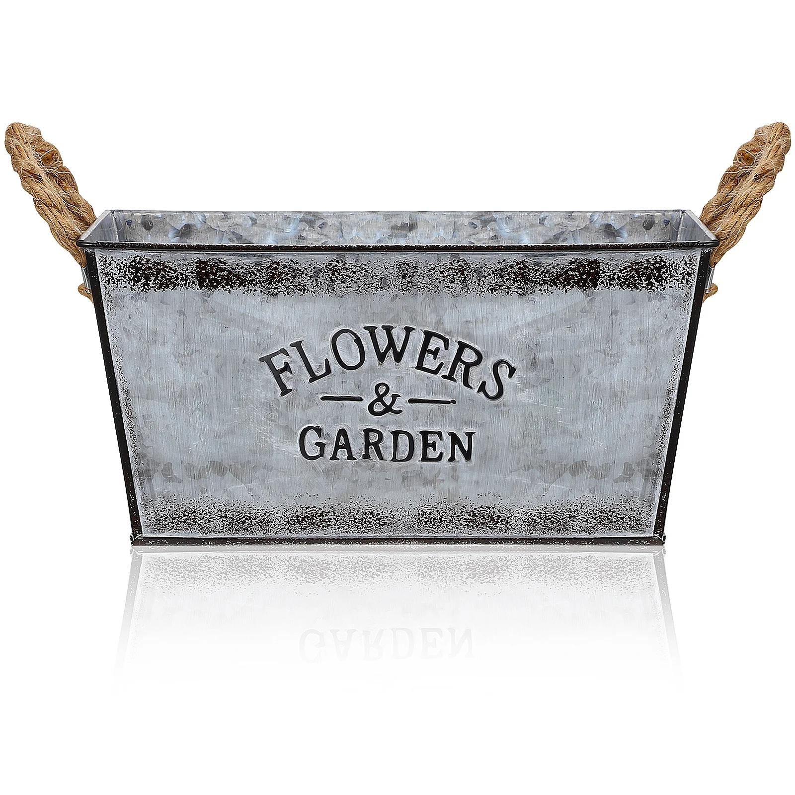 

Galvanized Metal Flower Pot Planters Training Pots Vintage Iron Flower Planter Rustic Farmhouse Decor Artistic Plants Handles