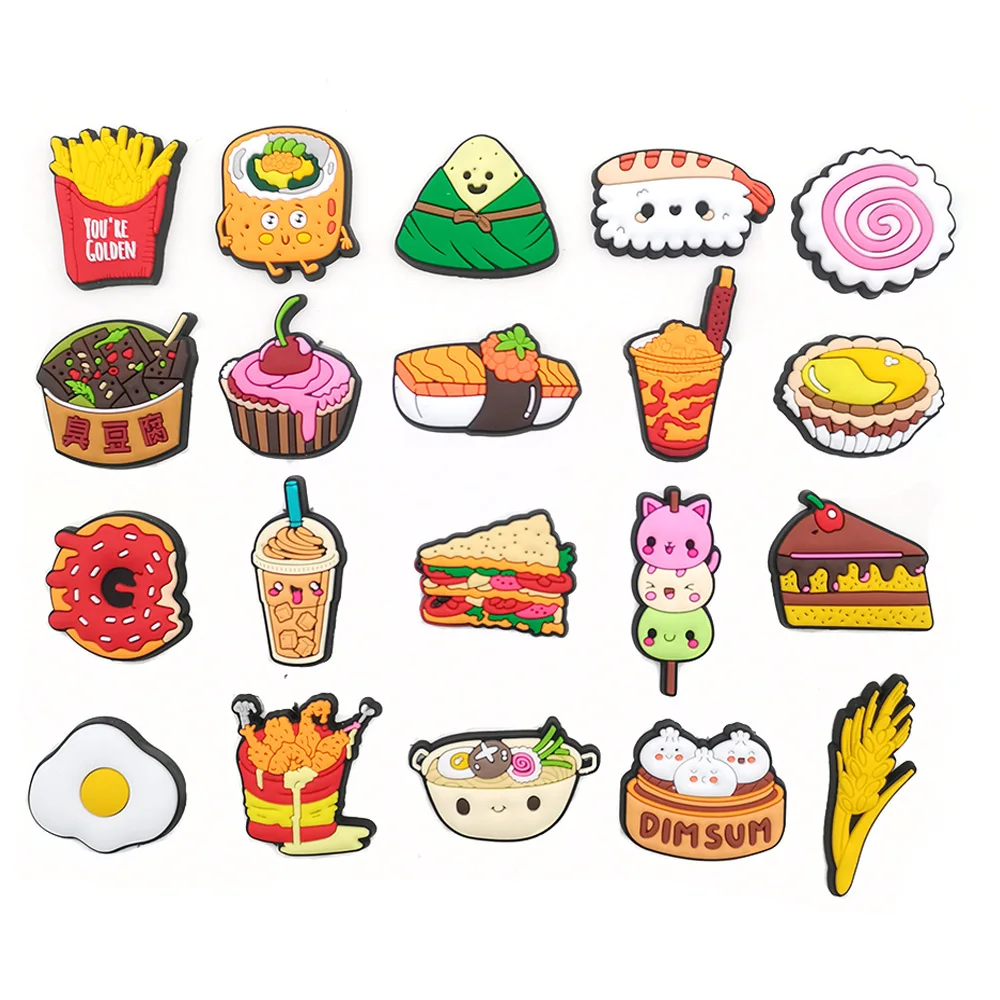 20pcs Cute Food Cartoon Shoe Charms for Croc Funny Clogs Decoration Shoe Accessories JIBZ Unisex Kids Gifts
20pcs Cute Food Cartoon Shoe Charms for Croc Funny Clogs Decoration Shoe Accessories JIBZ Unisex Kids Gifts