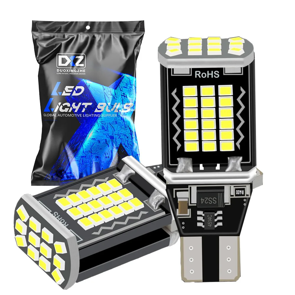 

DXZ 2pcs 921 912 T15 LED W16W T16 Canbus Bulb 2016 48SMD Car Turn Signal Reverse Backup Brake Light Bulbs Auto Lamp 12V 2400LM