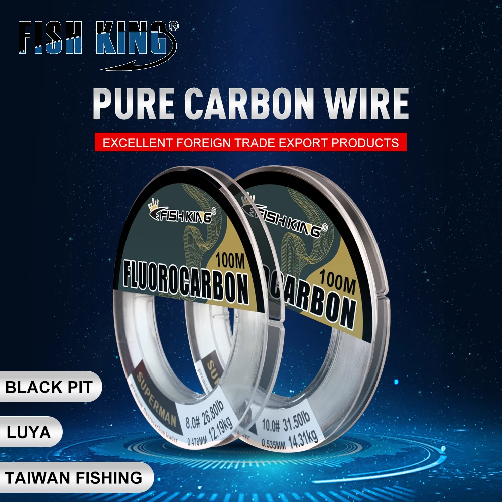 FTK 100m Pure Carbon Wire Fishing Line Fluorocarbon 2.66KG-16.88kG 2.66LB-37.1LB Extra Strong Fishing Line Carp For Ice Fishing
FTK 100m Pure Carbon Wire Fishing Line Fluorocarbon 2.66KG-16.88kG 2.66LB-37.1LB Extra Strong Fishing Line Carp For Ice Fishing