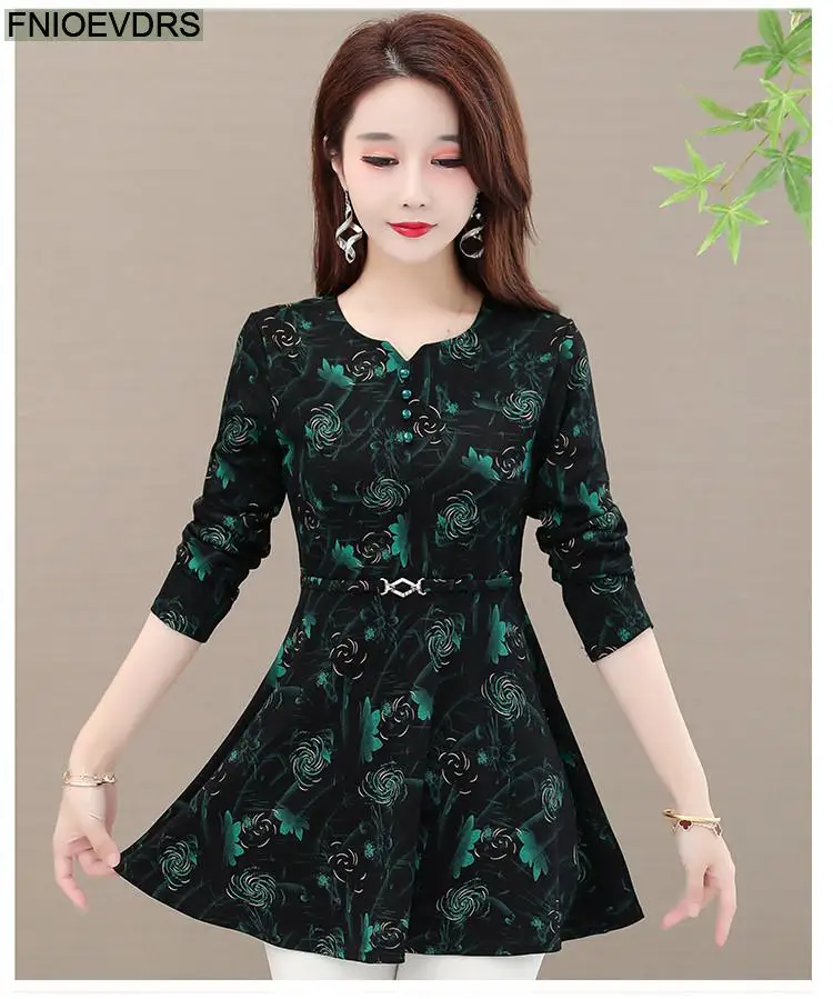Hot Sales Women 2024 Autumn Winter Elegant Office Lady Basics Shirts Casual Retro Vintage Floral Green Tunic Peplum Tops Blouses Hot Sales Women 2024 Autumn Winter Elegant Office Lady Basics Shirts Casual Retro Vintage Floral Green Tunic Peplum Tops Blouses