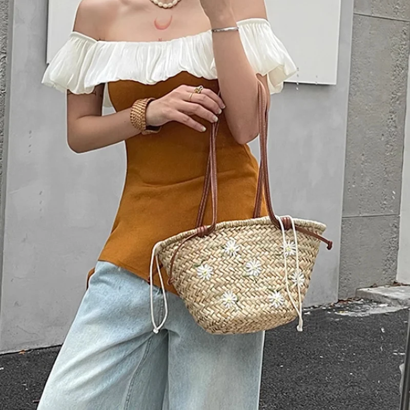 Casual Wicker Basket Bag - Designer Handmade Rattan Tote Crossbody 4 Sb62525a444ec4c639d5917b74ecfb44fy