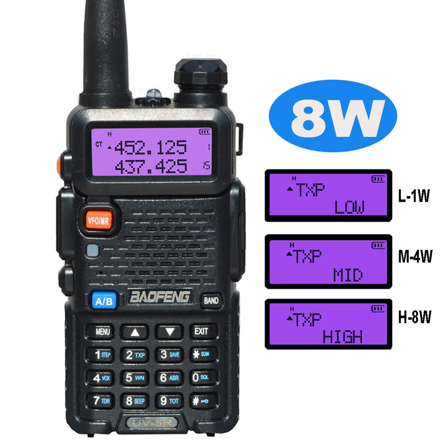 

Baofeng Walkie Talkie Long Range UV-5R 8W CB Ham Radio 5W Vhf Uhf Dual Band Radio BF UV5R Walki Talki Two Way Radios