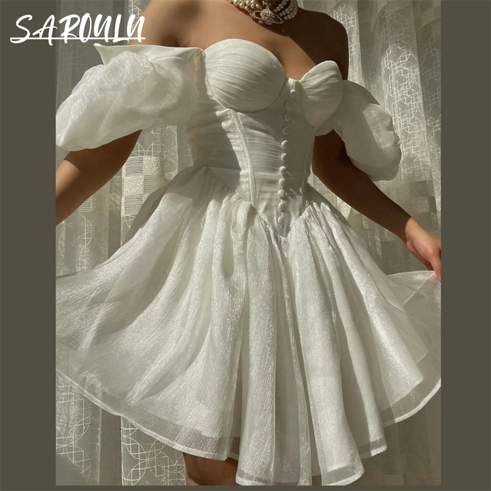 Puff Sleeve Bullet Style Mini Wedding Dress Street Shot Chic Mini Bride Dresses Sweet Bridal Gown Plus Size Cocktail Dress
Puff Sleeve Bullet Style Mini Wedding Dress Street Shot Chic Mini Bride Dresses Sweet Bridal Gown Plus Size Cocktail Dress