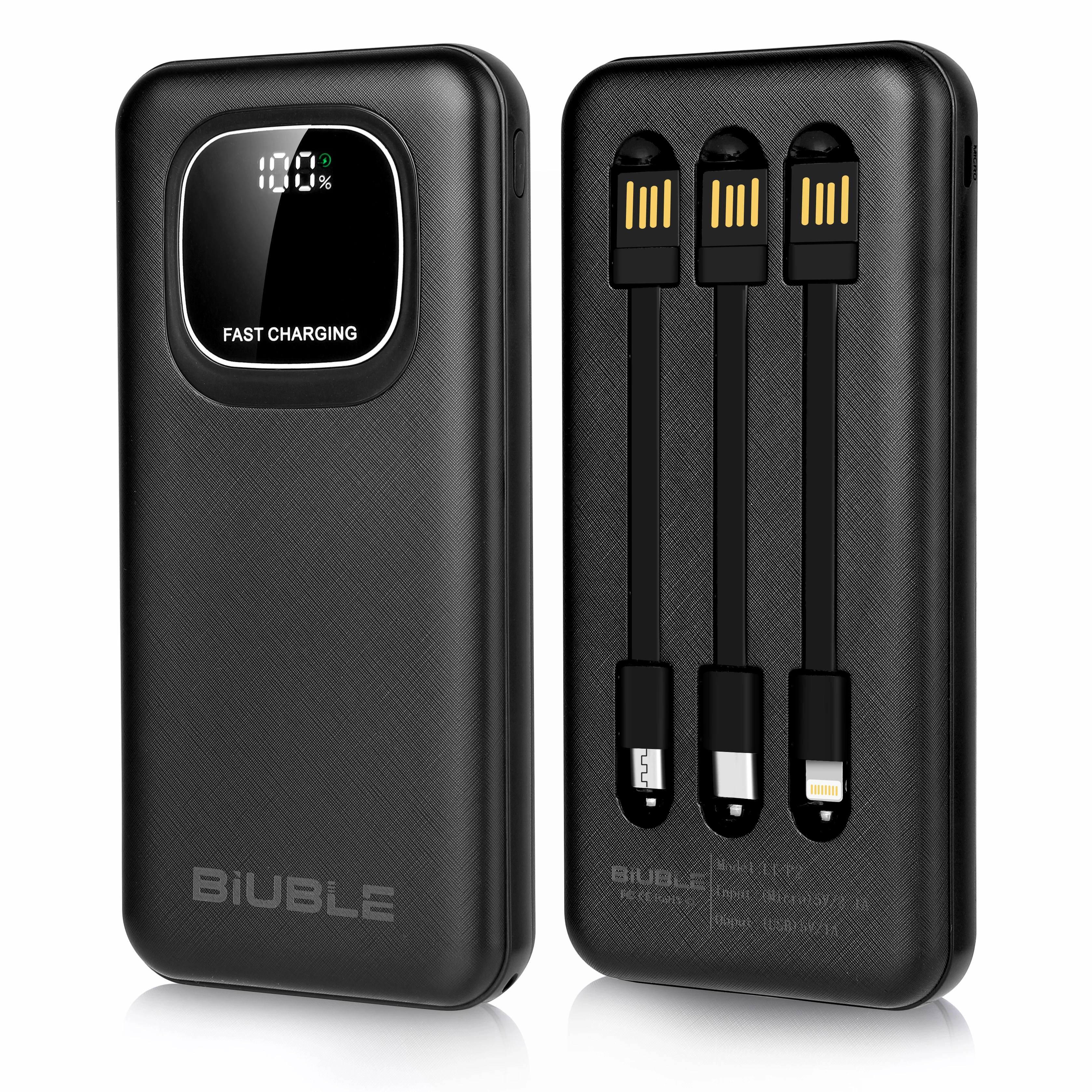 

20000mAh Power Bank for iPhone 12 Huawei Xiaomi Mini Powerbank with Cable Portable Charger External Battery Pack Poverbank