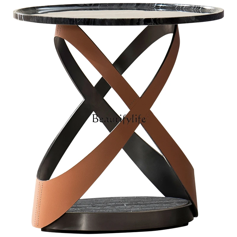 Italian Minimalist Saddle Leather Sofa Side Table Italian Living Room High-End Luxury Stone round Coffee Table
Italian Minimalist Saddle Leather Sofa Side Table Italian Living Room High-End Luxury Stone round Coffee Table