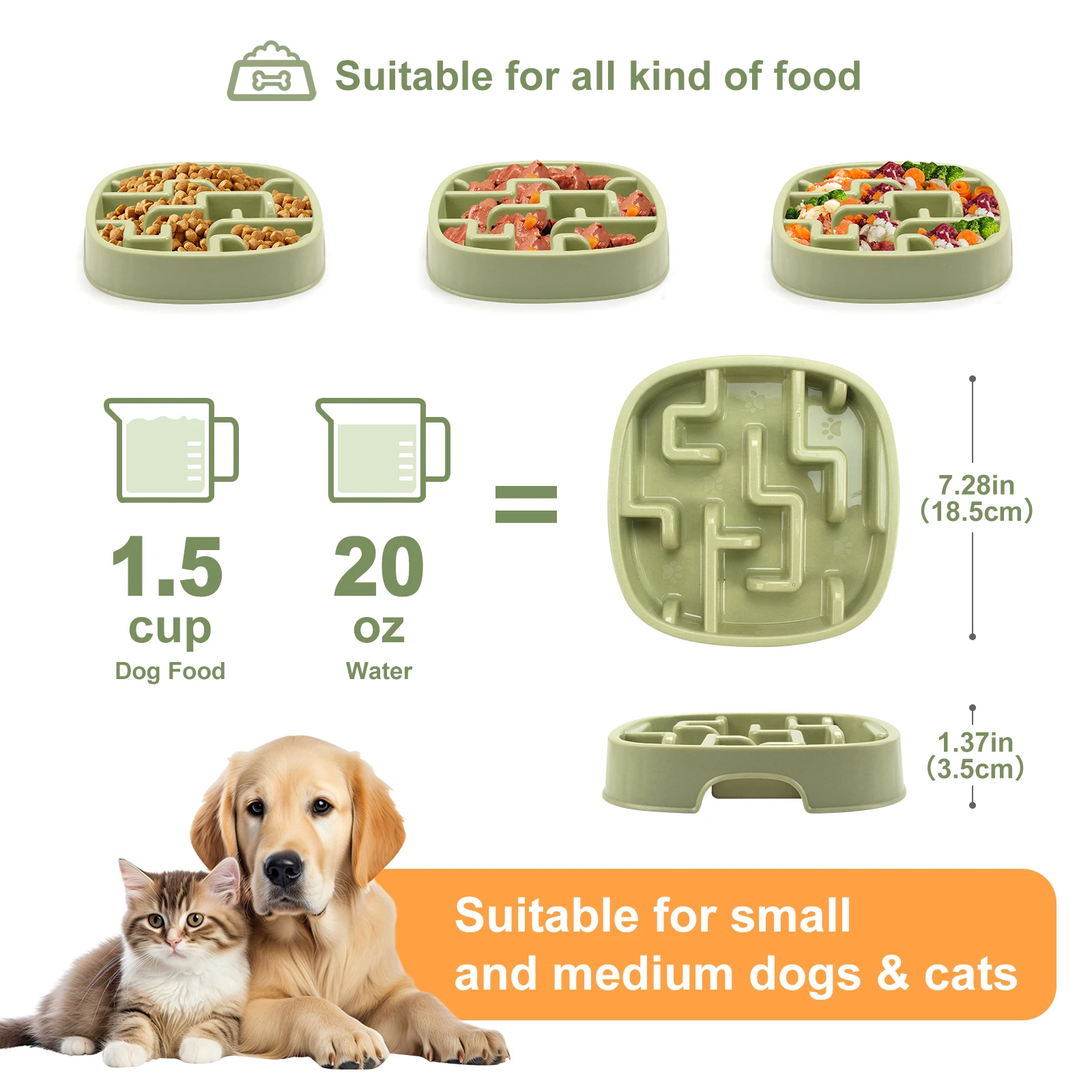 Slow Feeding Bowl – Anti-Choke Pet Bowl for Cats & Dogs Sb628e5018beb411a88000fc76389da687