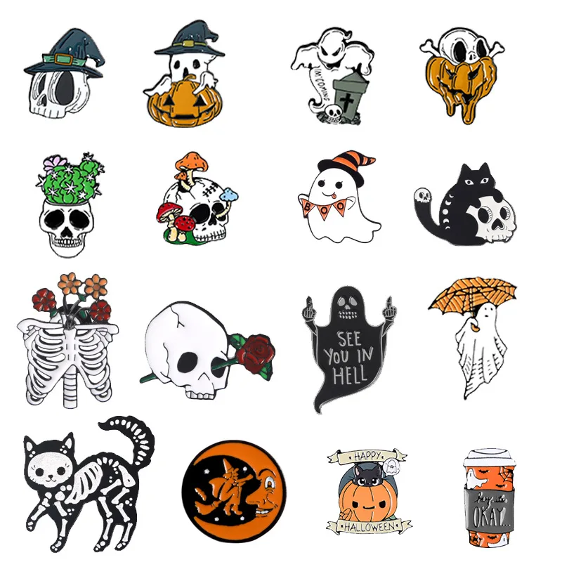 50PCS/Lot Enamel Pins Skeleton Gost Rose Halloween Set Cat Brooches for Women Luxury Genshin Badgess for Clothes Badge Metal
50PCS/Lot Enamel Pins Skeleton Gost Rose Halloween Set Cat Brooches for Women Luxury Genshin Badgess for Clothes Badge Metal
