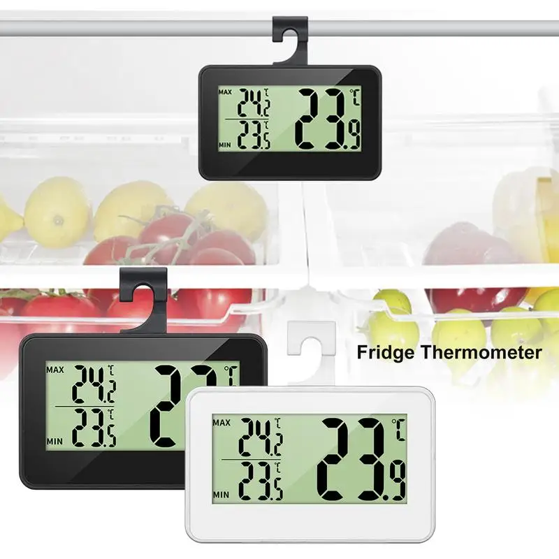 

Refrigerator Thermometers Waterproof Large LCD Display Max/Min Record Function Fridge Thermometers Digital Freezer Room