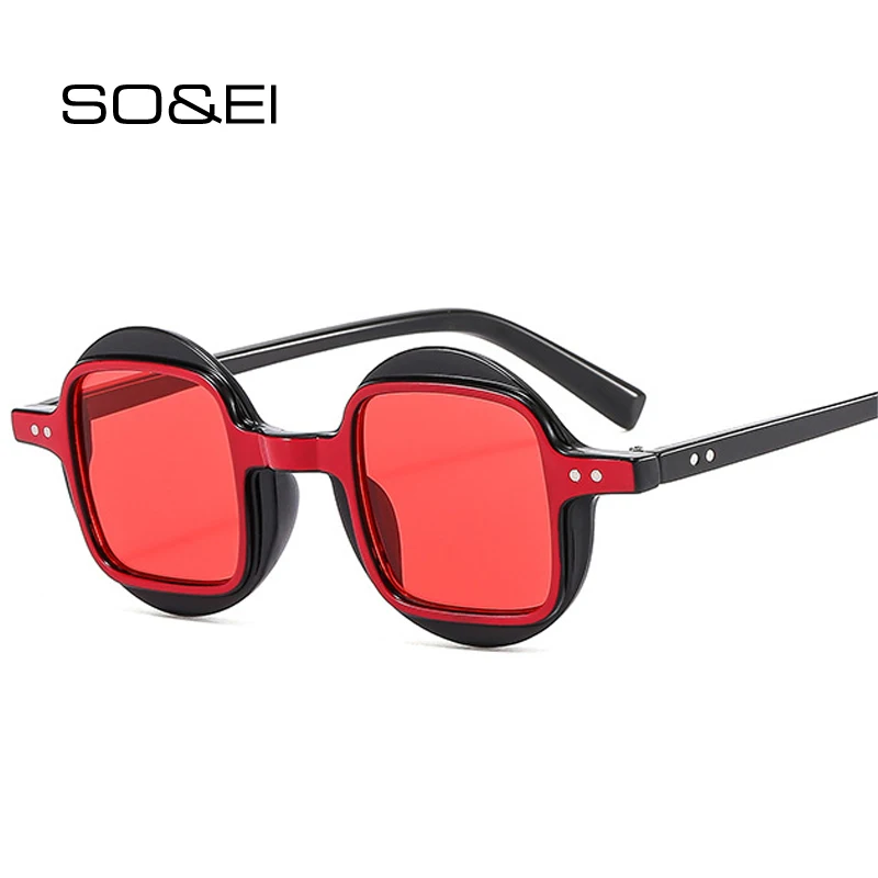 SO&EI Vintage Round Double Color Punk Men Sunglasses Fashion Square Clear Gradient Lens Women Rivets Sun Glasses Shades UV400
SO&EI Vintage Round Double Color Punk Men Sunglasses Fashion Square Clear Gradient Lens Women Rivets Sun Glasses Shades UV400