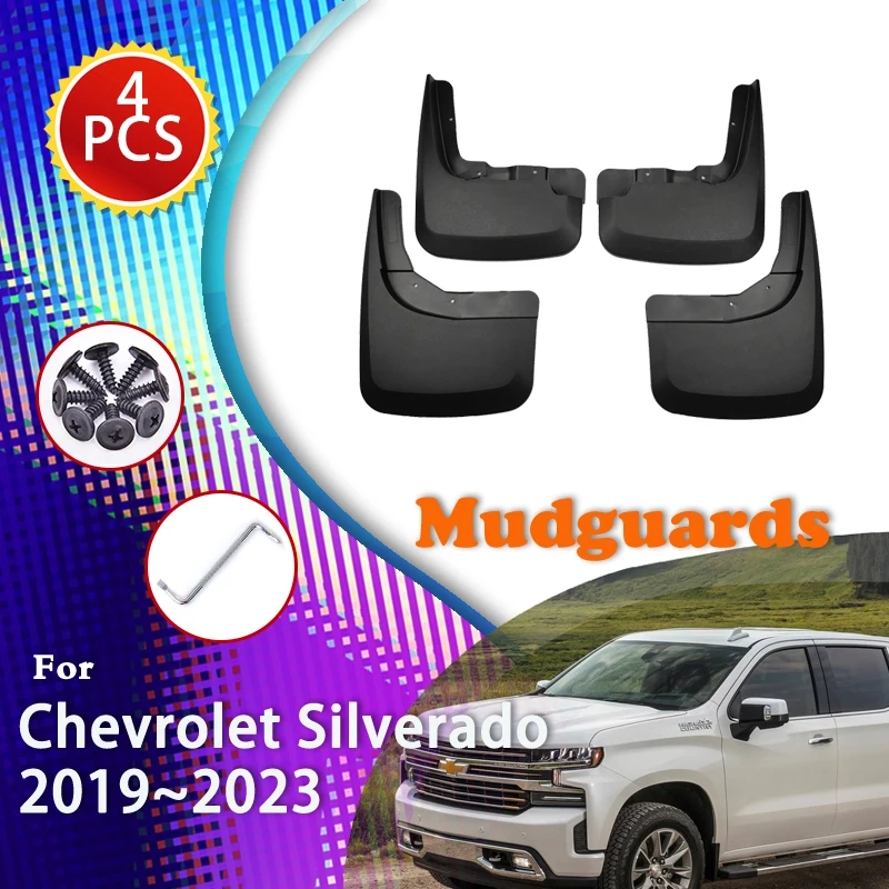 

Front And Rear Fender For Chevrolet Silverado 1500 2500 3500 GMC Sierra 2019~2023 Splash Guard Mud Flap Mudguard Car Accessories