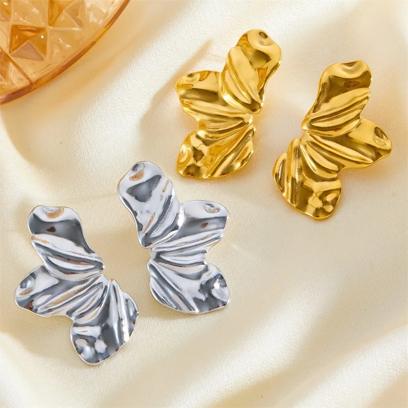 Stainless Steel Chic Half Flower Stud Earrings Minimalist Irregular Petal for Women New Gold Color Earrings Party Jewelry 4 Mallzona Sb6318e1472b641e7a59d6ba3d9e1bf5bG Stainless Steel Chic Half Flower Stud Earrings Minimalist Irregular Petal for Women New Gold Color Earrings Party Jewelry Mallzona