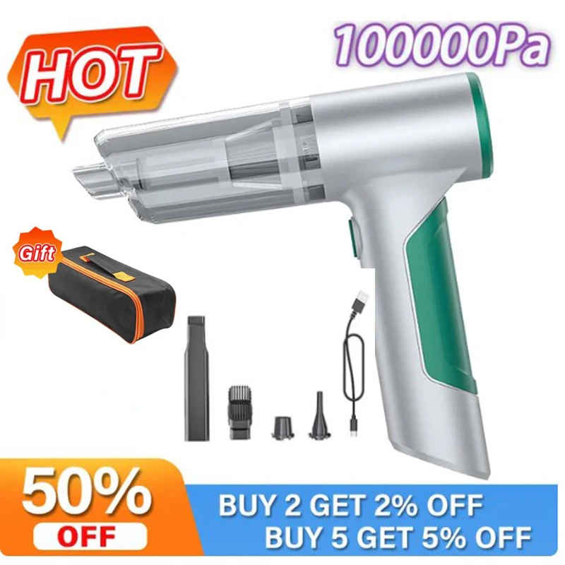 3 in 1 Car Vacuum Cleaner 100000Pa Wireless Vacuum Cleaner Handheld Vacuum Pump For Home Stainless Steel Filter
3 in 1 Car Vacuum Cleaner 100000Pa Wireless Vacuum Cleaner Handheld Vacuum Pump For Home Stainless Steel Filter