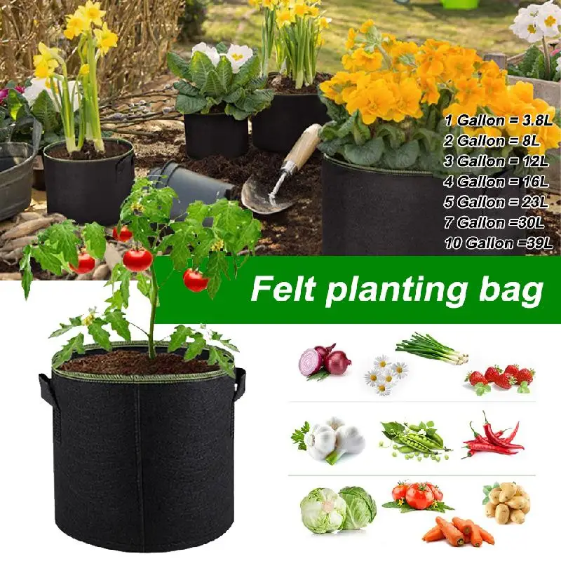 Grow Bags Felt Pots 1/2/3/4/5/7/10 Gallon Gardening Fabric Planting Growing Bag DIY Potatoes Vegetable Flower Pot Garden Tools
Grow Bags Felt Pots 1/2/3/4/5/7/10 Gallon Gardening Fabric Planting Growing Bag DIY Potatoes Vegetable Flower Pot Garden Tools